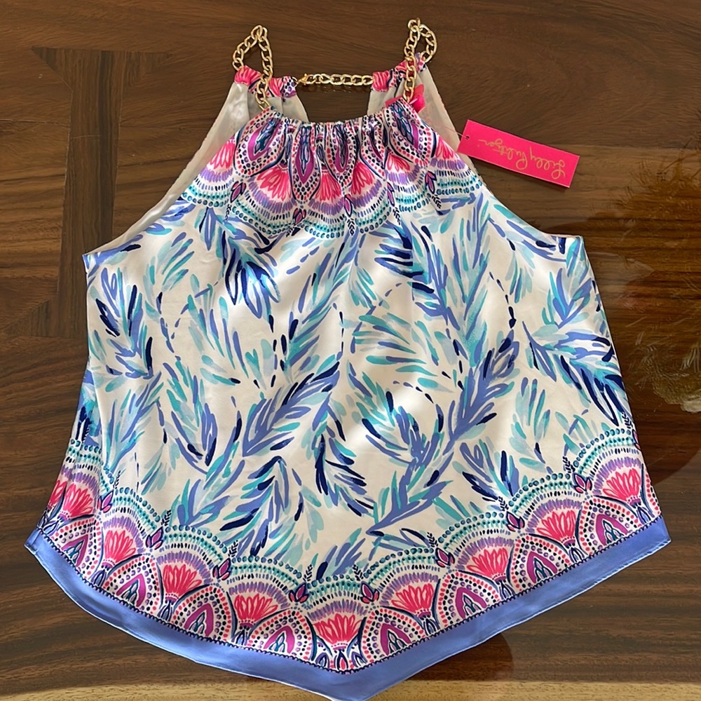 Lilly Pulitzer | Cabana Top Resort White Flock Together NWT